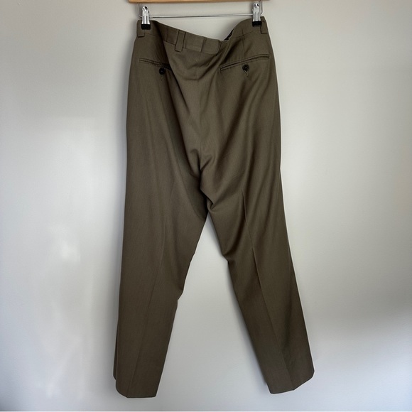 Calvin Klein Tan Dress Trousers Relaxed Straight Fit 32 Inch Waist Short Hem - Picture 4 of 7